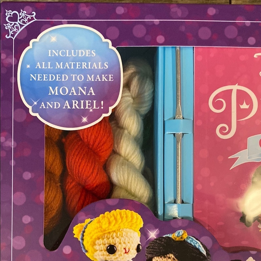 Disney Princess Crochet Kit with Red, Blue, Yellow, and White Yarn - Picture 3 of 11
